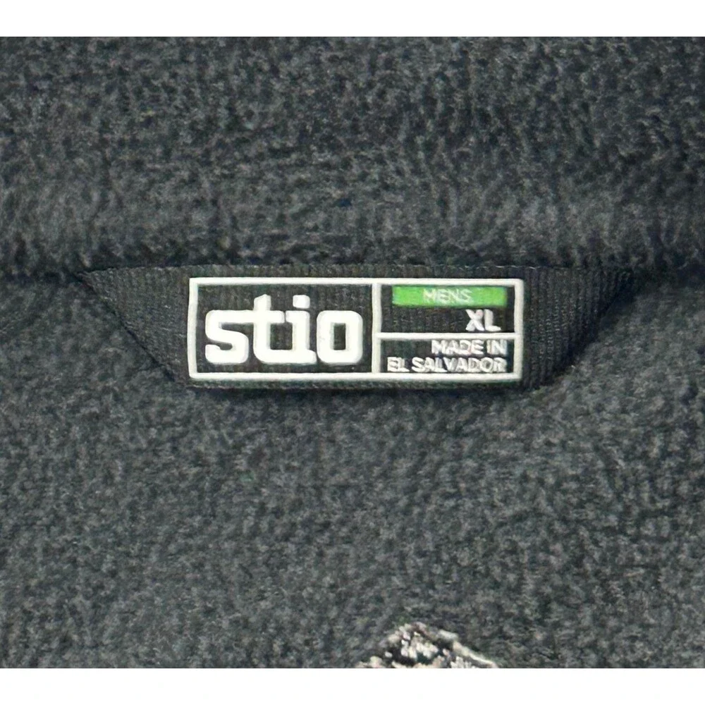 Stio Men's 1/4 Zip Fleece Jacket Black XL Snap Cuff Outdoor Hiking